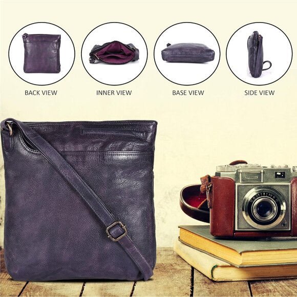 Leather Crossbody Bag with Detachable Holster Stylish Functional Unisex - Picture 5 of 6